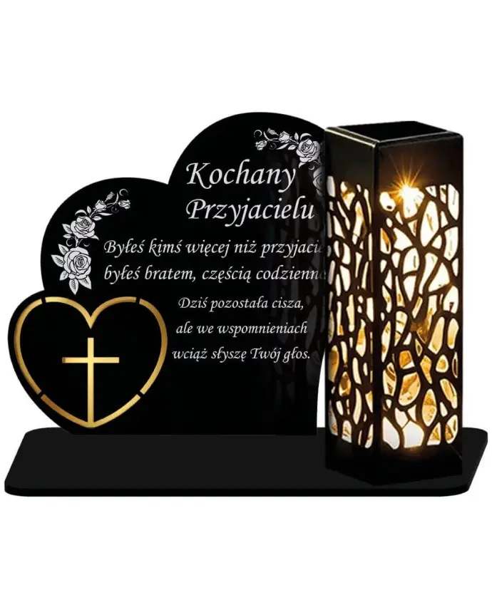 Znicz Solarny Led Statuetka na Grób Cmentarz Wszystkich Świętych Serca - 5