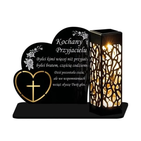 Znicz Solarny Led Statuetka na Grób Cmentarz Wszystkich Świętych Serca - 5