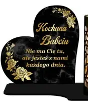 Duży Znicz Premium XL Marmurowy Na Grób Z Lampką Solarną | Plexido.pl