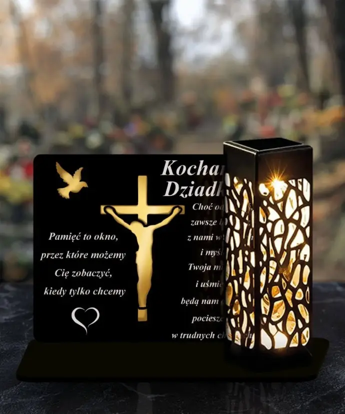 Ewige Kerze LED-Statuette für das Grab von Allerheiligen Friedhof Jesus | Plexido.pl