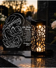 Lampion pamięci Matczyna opieka — Maryja z Dzieciątkiem — wzór i szczegóły
