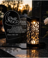 Znicz z aniołem na księżycu Anioł wśród gwiazd — wzór i szczegóły