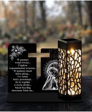 Znicz Solarny Led Statuetka na Grób Cmentarz Wszystkich Świętych - 3