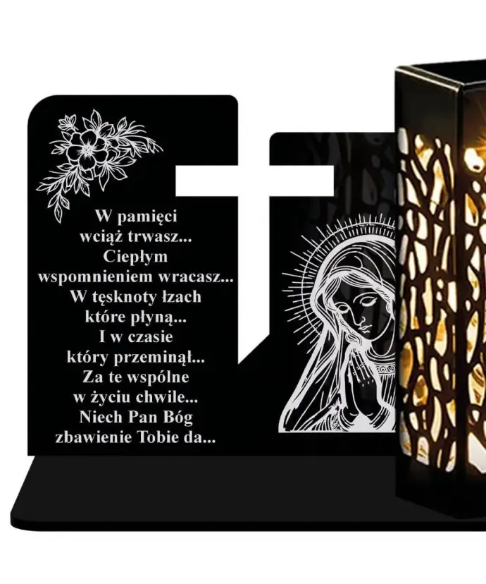 Znicz Solarny Led Statuetka na Grób Cmentarz Wszystkich Świętych - 3