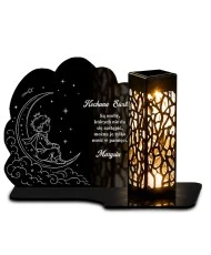 Znicz z tabliczką w kształcie chmury Pośród chmur — wzór i szczegóły