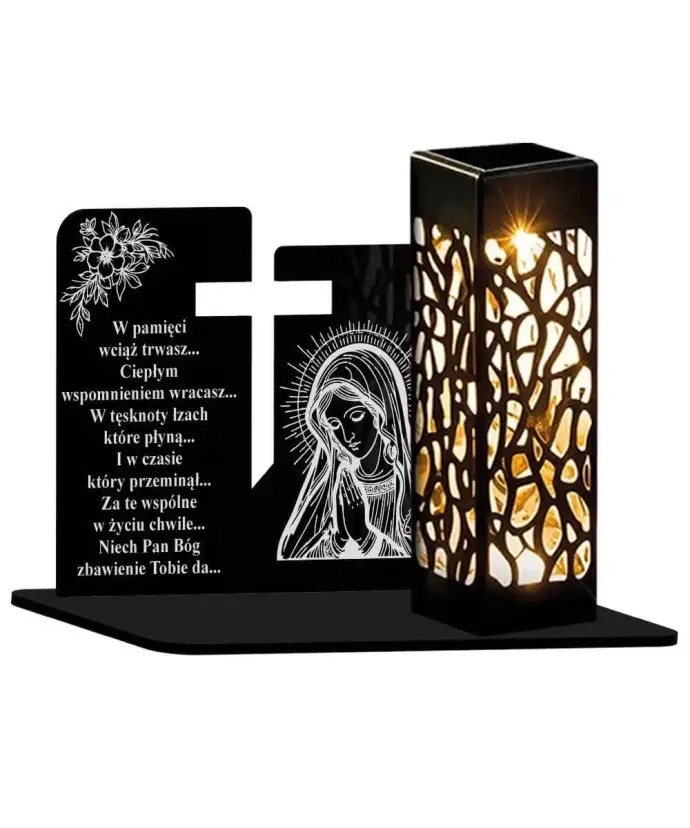 Znicz Solarny Led Statuetka na Grób Cmentarz Wszystkich Świętych - 3