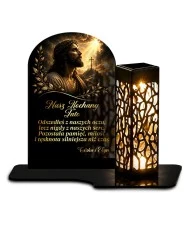 Lampion z dedykacją Pod łukiem pamięci — kolorowy wzór UV — wzór i szczegóły