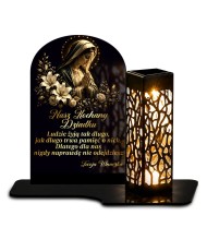 Lampion z dedykacją Pod łukiem pamięci — kolorowy wzór UV — wzór i szczegóły