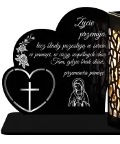 Znicz Solarny Led Statuetka na Grób Cmentarz Wszystkich Świętych Serca - 5