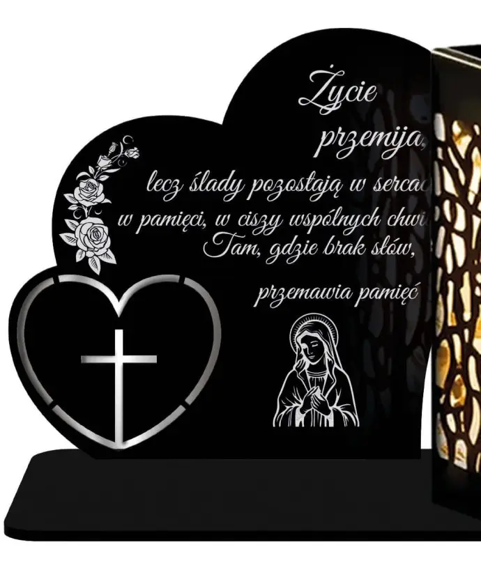 Znicz Solarny Led Statuetka na Grób Cmentarz Wszystkich Świętych Serca - 5