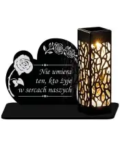 Znicz Solarny Led na Grób Cmentarz Wszystkich Świętych Serce Wzory | Plexido.pl