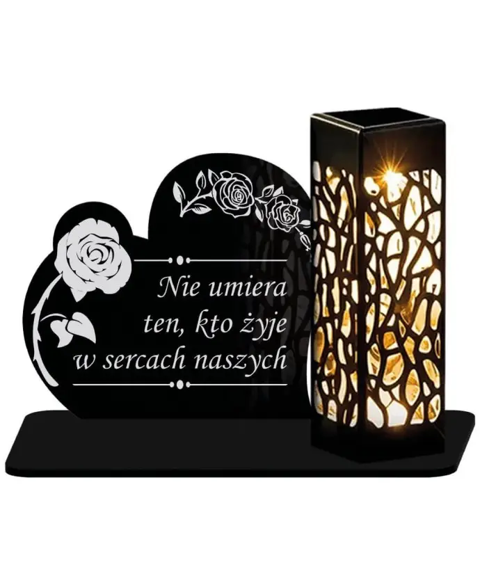 Znicz Solarny Led na Grób Cmentarz Wszystkich Świętych Serce Wzory | Plexido.pl