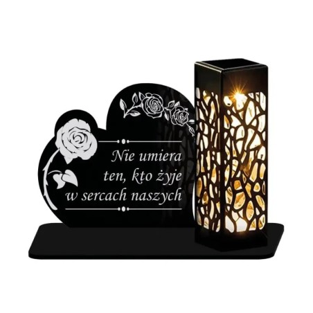 Solar-LED-Grabkerze Allerheiligenfriedhof Herz Muster | Plexido.pl