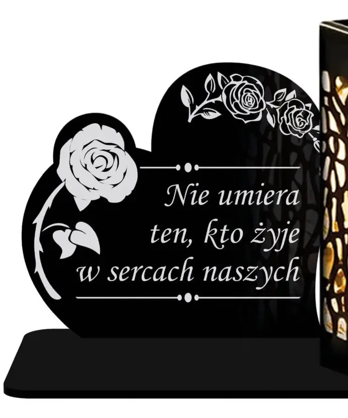 Znicz Solarny Led na Grób Cmentarz Wszystkich Świętych Serce Wzory | Plexido.pl