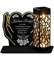 Znicz Solarny Statuetka na Grób Cmentarz Wszystkich Świętych Serce - 2
