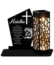 Znicz Statuetka Led na Grób Cmentarz Wszystkich Świętych Nagrobek Wzory - 7