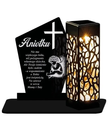 Znicz Statuetka Led na Grób Cmentarz Wszystkich Świętych Nagrobek Wzory - 7