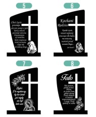 Znicz Statuetka Led na Grób Cmentarz Wszystkich Świętych Nagrobek Krzyż Wzory - 7