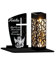Znicz Statuetka Led na Grób Cmentarz Wszystkich Świętych Nagrobek Krzyż Wzory - 7
