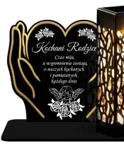 Znicz Solarny Statuetka na Grób Cmentarz Wszystkich Świętych Serce - 2