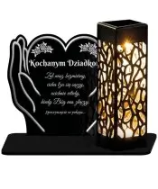 Znicz Solarny Statuetka na Grób Cmentarz Wszystkich Świętych Serce - 2