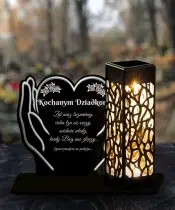 Znicz Solarny Statuetka na Grób Cmentarz Wszystkich Świętych Serce - 2