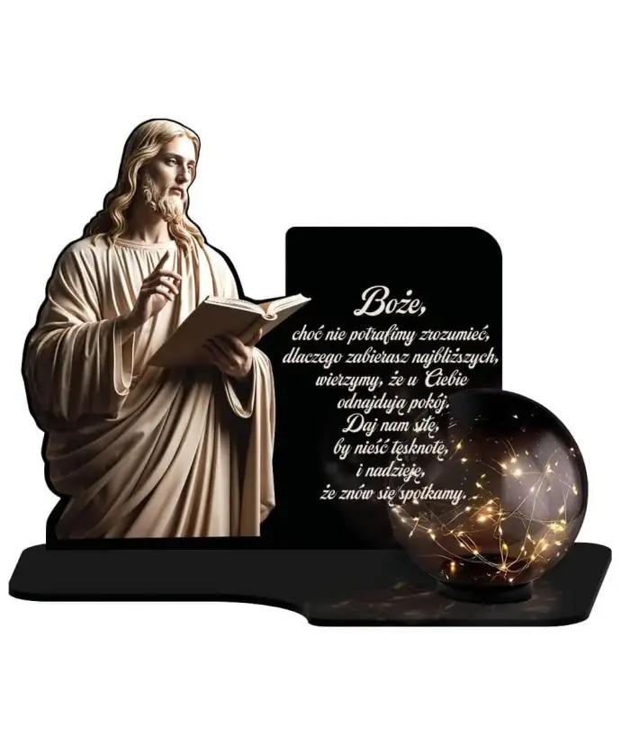 Large Solar Candle XL Premium Jesus Christ for the Cemetery | Plexido.pl