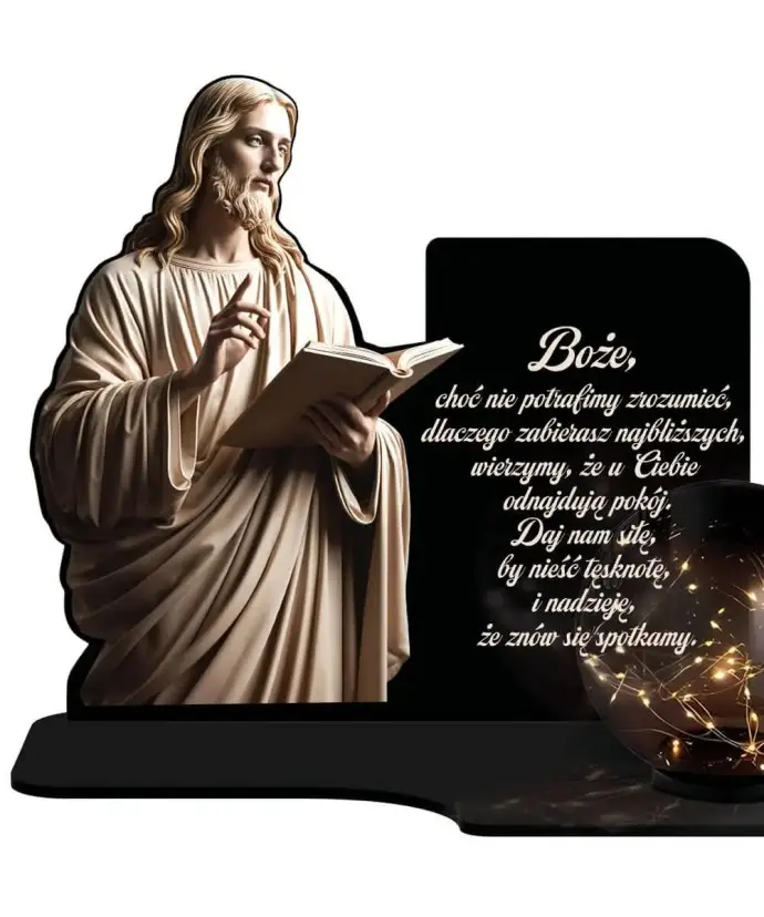 Large Solar Candle XL Premium Jesus Christ for the Cemetery | Plexido.pl