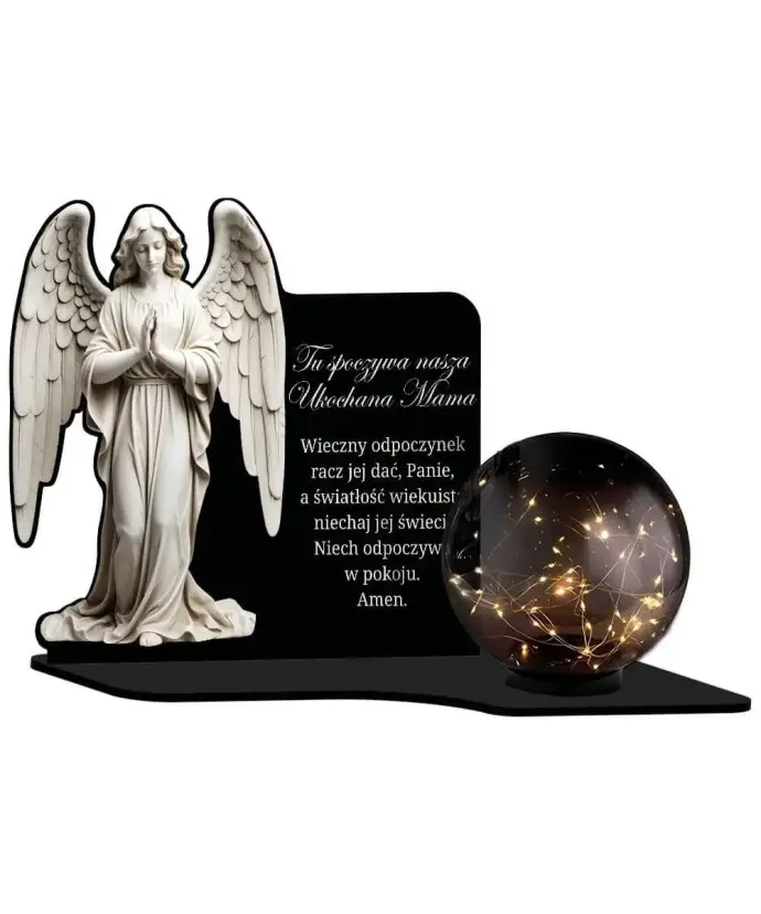 Large Solar Candle XL Premium Angel in Prayer for the Cemetery | Plexido.pl