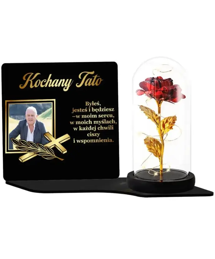 Large Premium Candle XL with Photo and Eternal Rose | Plexido.pl