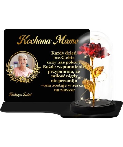 Duży Znicz Premium XL Z Twoim Zdjęciem i Wieczna Róża Kwiat | Plexido.pl