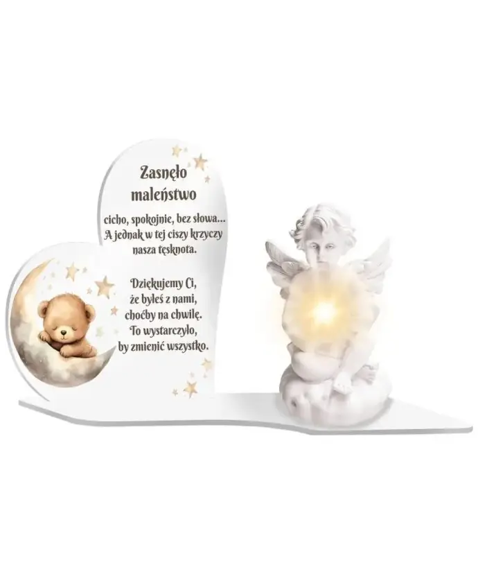 Duży Znicz Premium XL Dla Dzieci Aniołek LED  | Plexido.pl