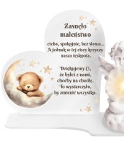Duży Znicz Premium XL Dla Dzieci Aniołek LED  | Plexido.pl