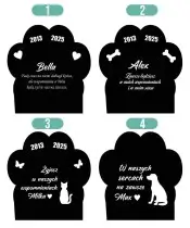 Solar LED Kerze für Hunde, Katzen, Pfoten auf einem Grabstein für Hunde | Plexido.pl