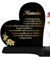 Duży Znicz Solarny Premium XL Serce Wieczna Róża LED | Plexido.pl