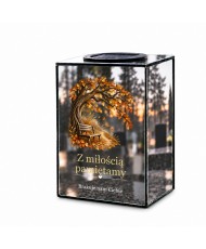 Znicz lustrzany solarny LED – Ławka pod drzewem - widok 2