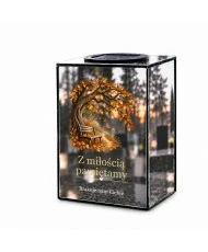 Znicz lustrzany solarny LED – Ławka pod drzewem - widok 2