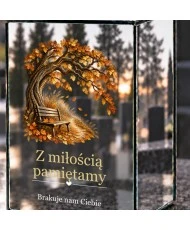 Znicz lustrzany solarny LED – Ławka pod drzewem - widok 5