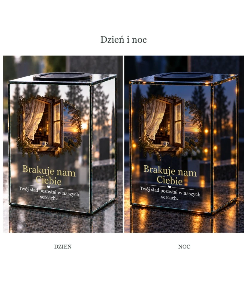 Znicz lustrzany solarny LED – Światło w oknie - widok 4