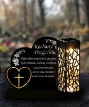 Znicz Solarny Led Statuetka na Grób Cmentarz Wszystkich Świętych Serca - 5