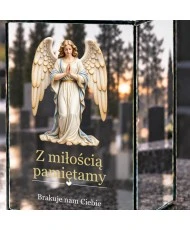 Znicz lustrzany solarny LED – Modlący się anioł - widok produktu