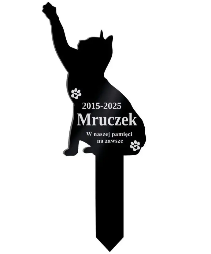 Tabliczka Pamiątkowa na Grób Kota Personalizowany Znicz Pamięci Pupila