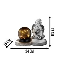 Duża Statuetka Anioł Na Cmentarz Grób Solar LED