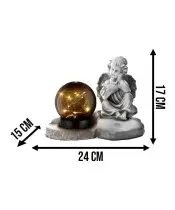Duża Statuetka Anioł Na Cmentarz Grób Solar LED