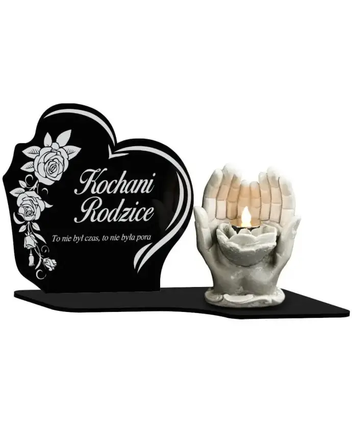 Znicz Premium Statuetka Led Figurka Dłonie Gipsowe 18 cm