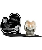 Znicz Premium Statuetka Led Figurka Dłonie Gipsowe 18 cm Na Cmentarz