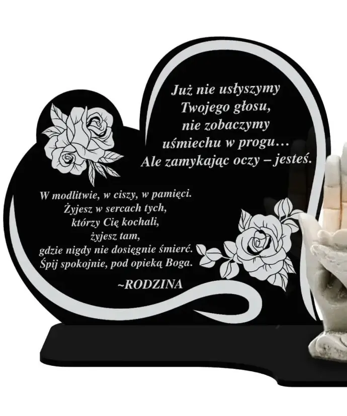 Znicz Premium Statuetka Led Figurka Dłonie Gipsowe 18 cm Na Cmentarz
