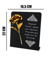 Statuetka Premium 22 cm Ze Złotą Różą Wieczną Na Grób