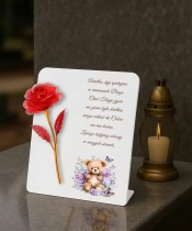Znicz Statuetka Premium 22 cm Wieczna Róża na Grób Wszystkich Świętych