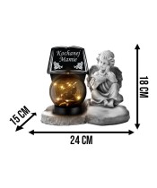 Znicz Premium Gipsowa Statuetka Anioł Na Cmentarz Grób Solar LED